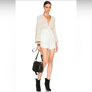 NWT! IRO
cotton blend high waist shorts with belt wrap in white Sz FR38 Us Sz 6